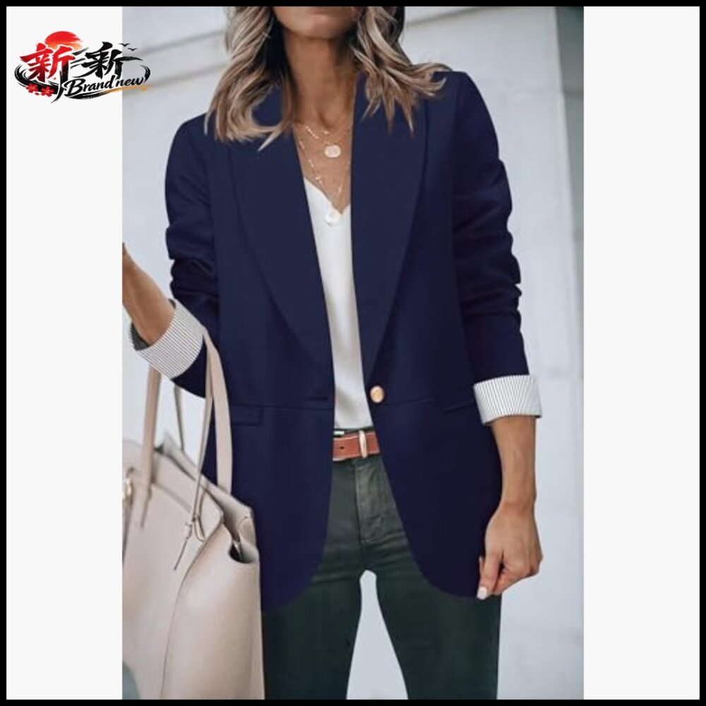 Polyester Rayon Blazer Jacket Open Front Long Sle… - image 2